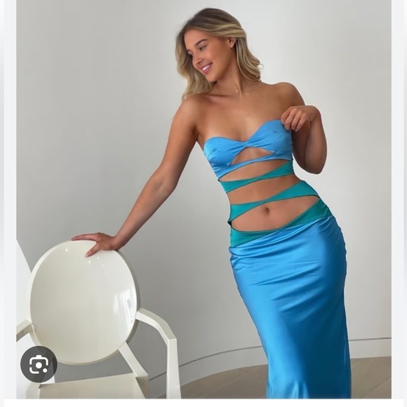 🩵 Riley Hubatka EXCLUSIVE x Peppermayo Azure Blue Mondello Maxi Skirt | 6 - Picture 2 of 15